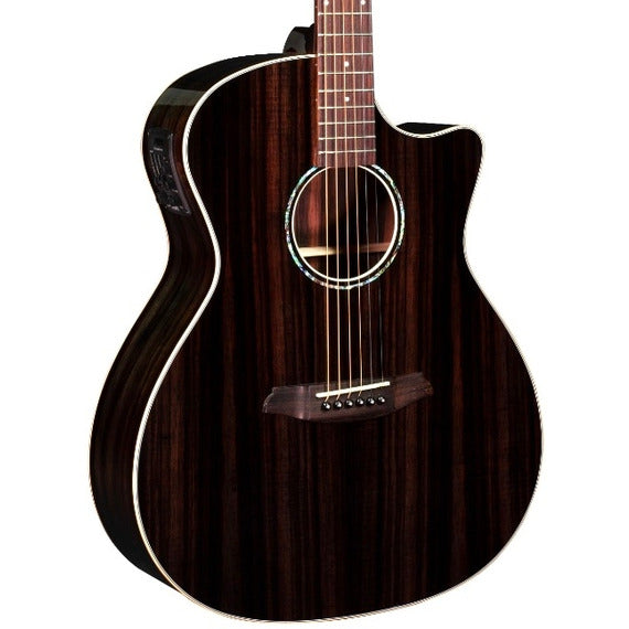 Rathbone R3ECE No.3 Double Top Electro Cutaway Acoustic Guitar - Ebony