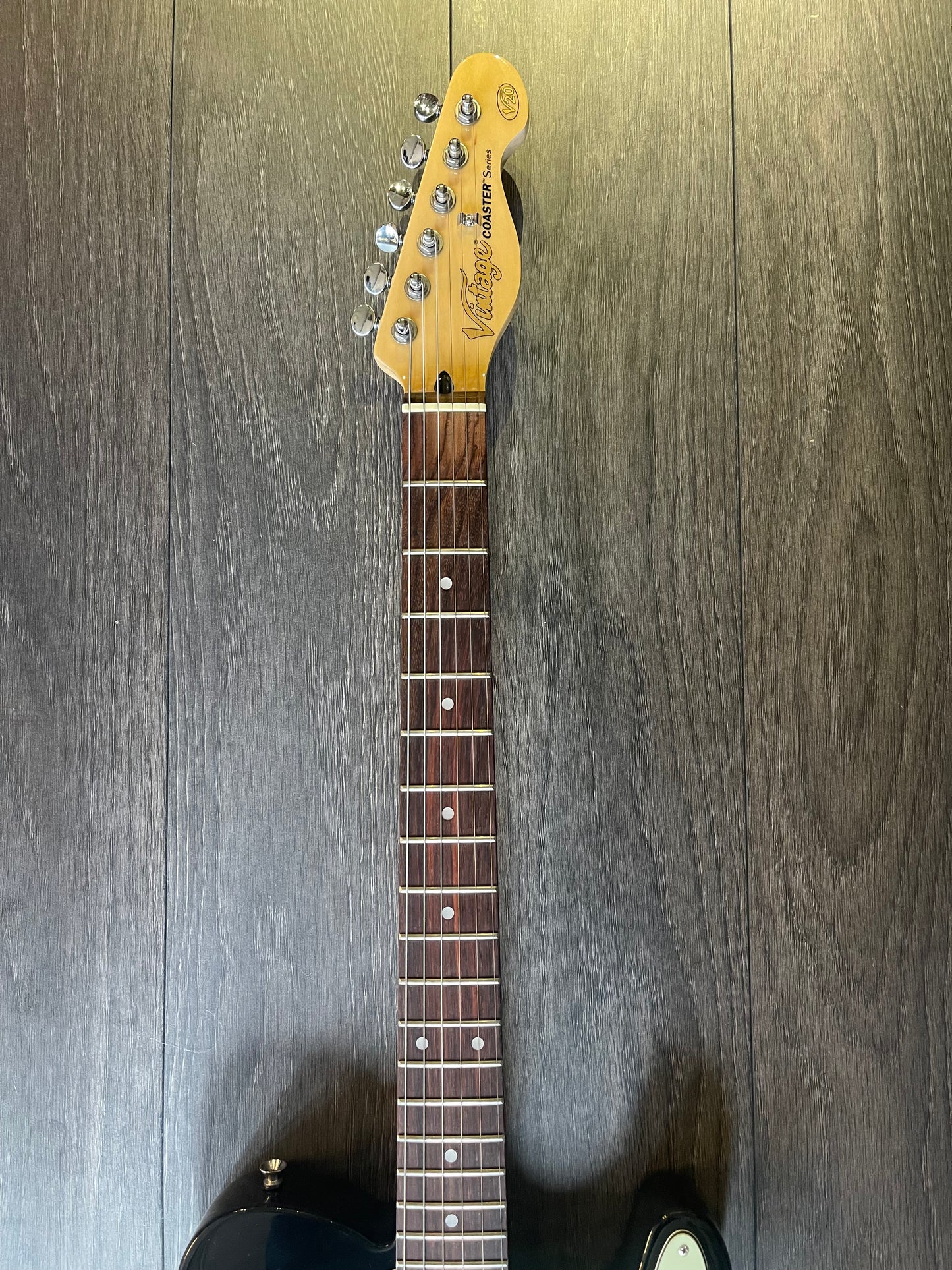 Vintage V20 Rosewood Coaster Series Electric Guitar ~ Boulevard Black