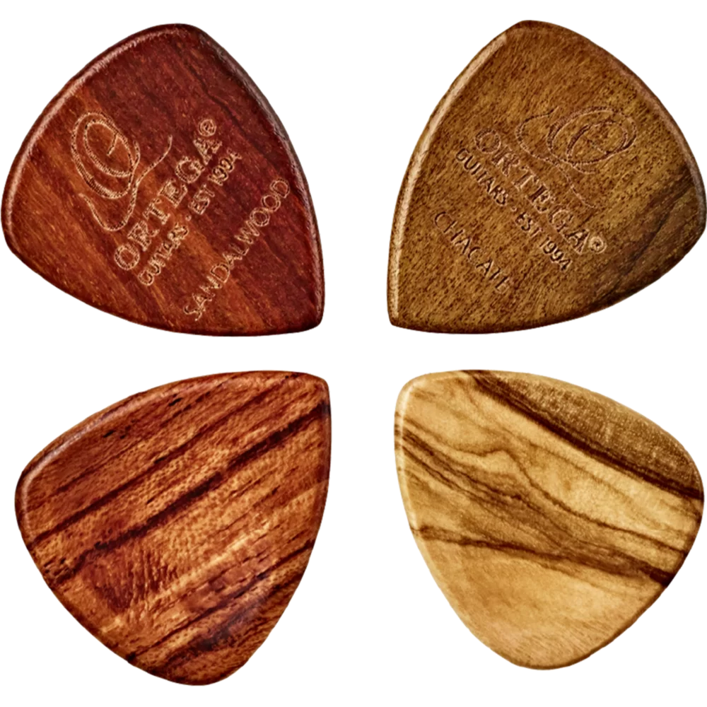 Ortega Guitar and Ukulele Handmade Wood Picks Assorted