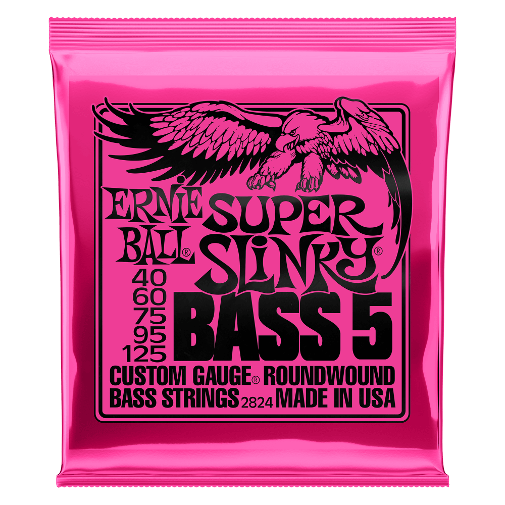 ERNIE BALL SUPER SLINKY ROUND WOUND ELECTRIC BASS 5 STRINGS - 40-125 GAUGE