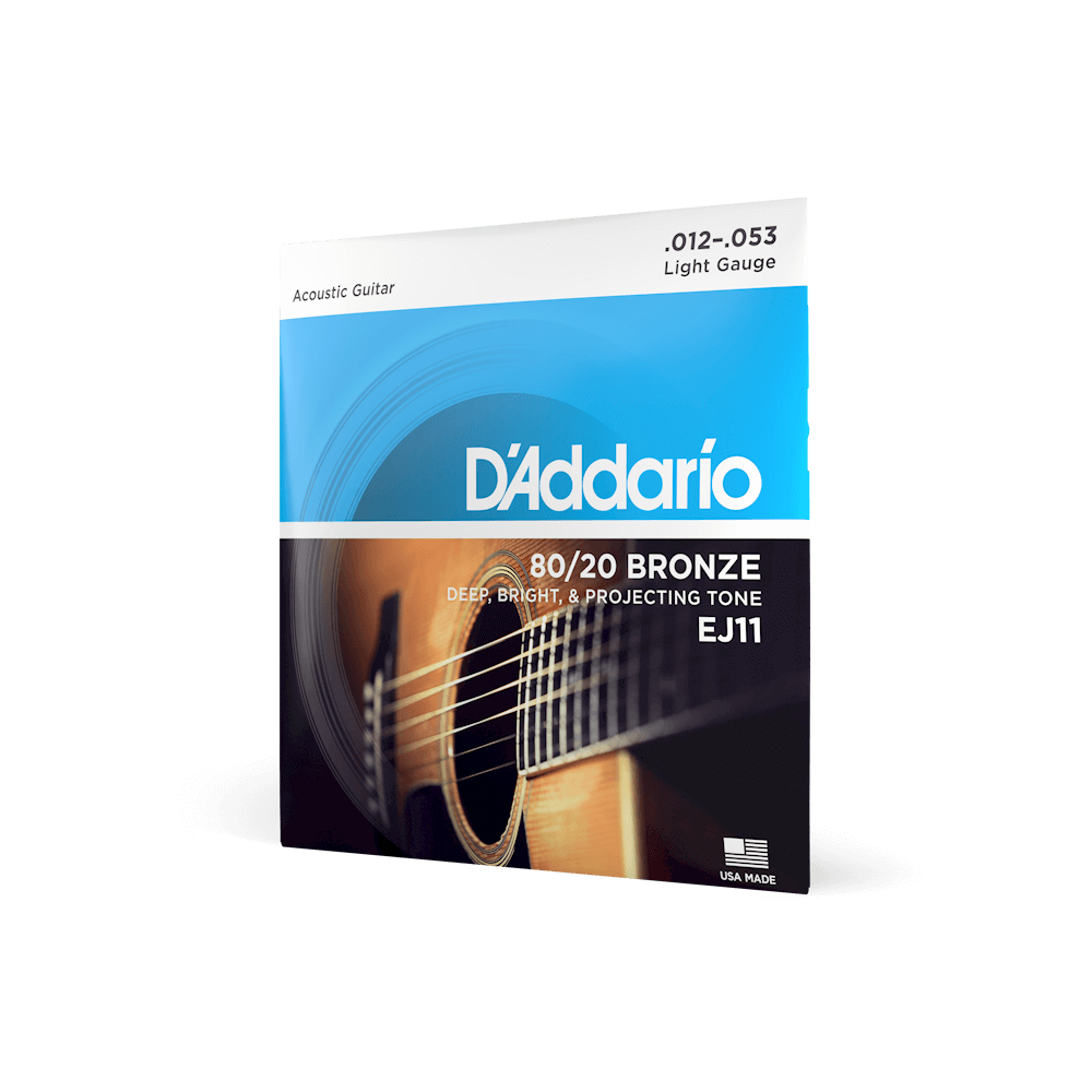 D'ADDARIO EJ11 Phosphor Bronze 12-53 Acoustic Guitar Strings, Light