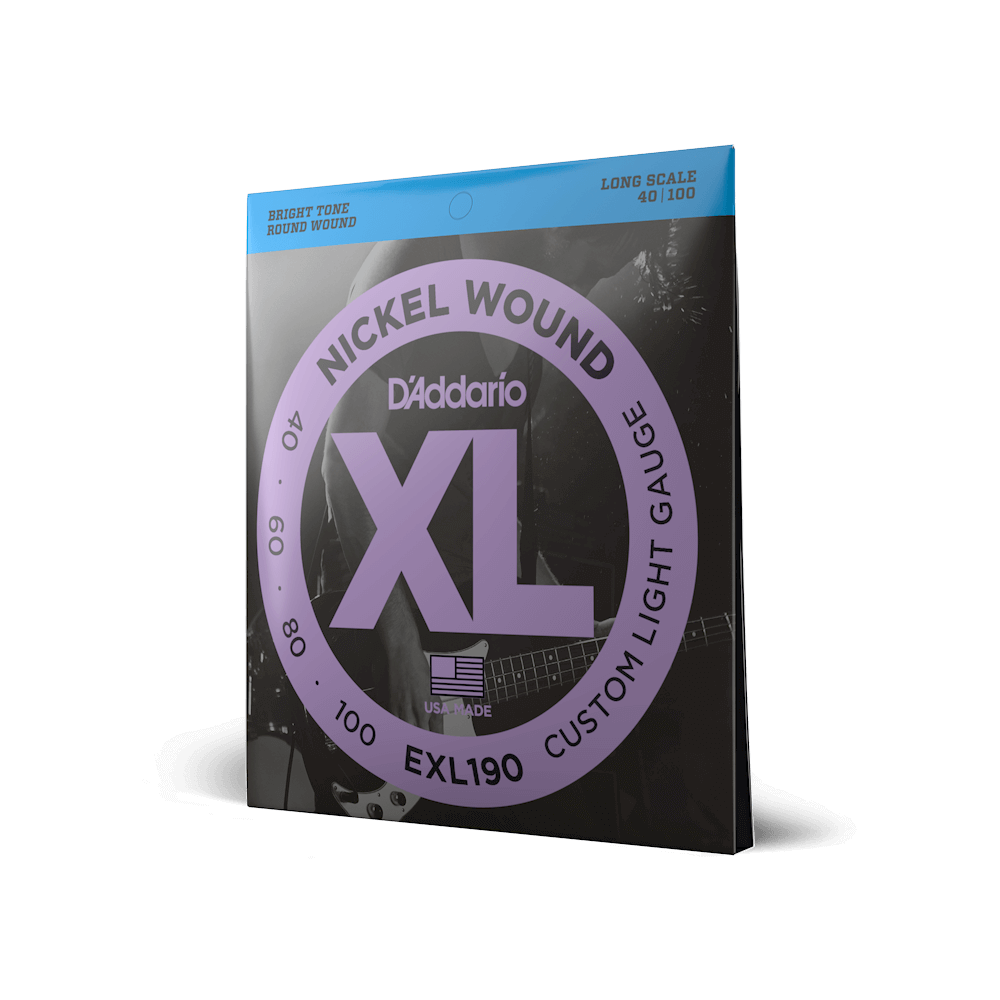 DADDARIO NICKEL WOUND EXL190 ELECTRIC BASS STRINGS - 40-100 GAUGE