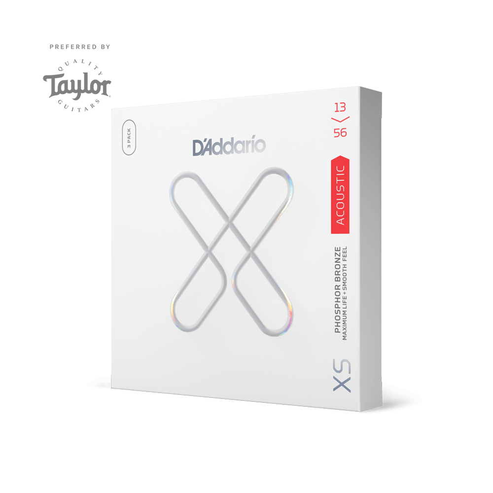 D'ADDARIO XS Phosphor Bronze 13-56 Acoustic Guitar Strings, Medium Gauge