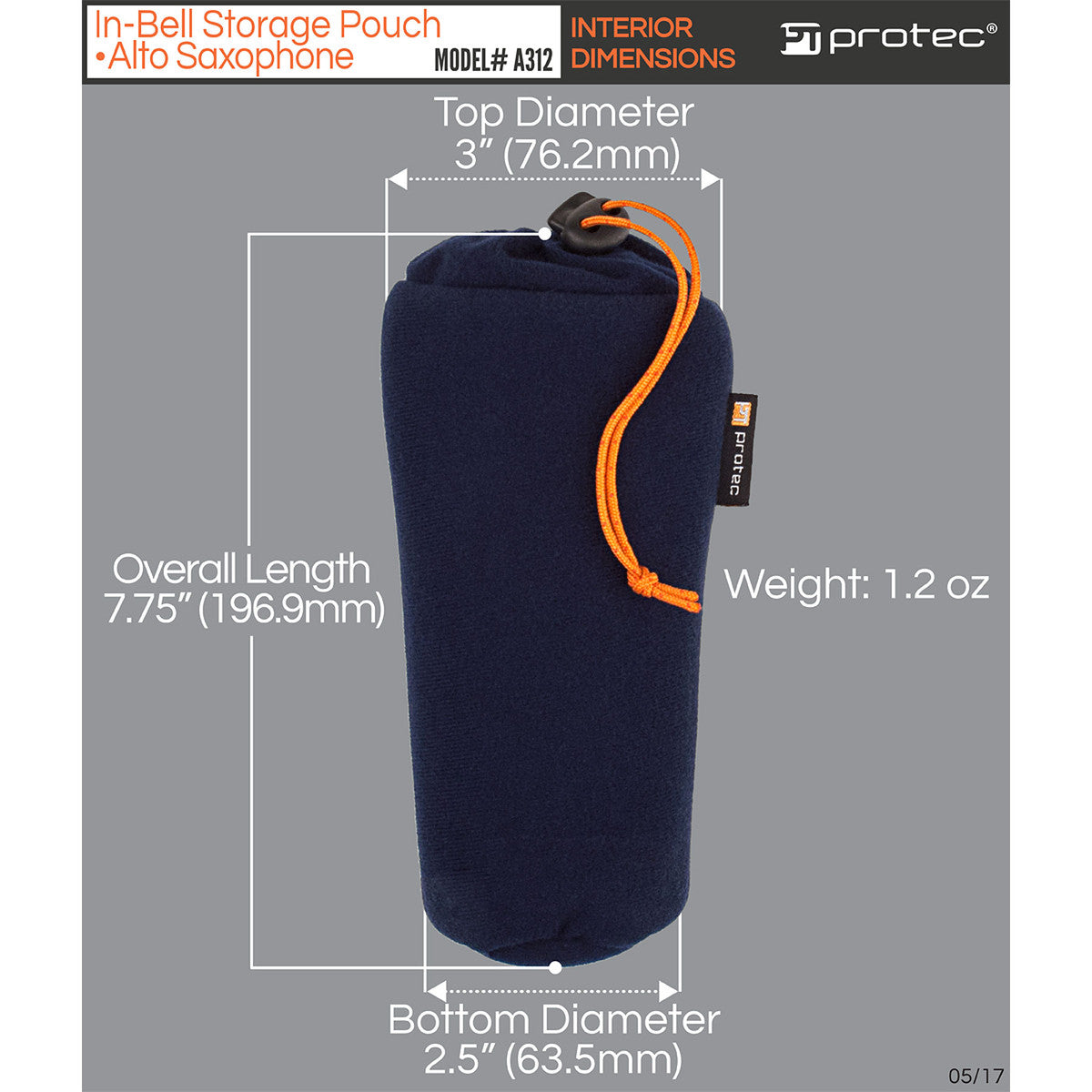 Alto Saxophone In-Bell Neck & Mouthpiece Storage Pouch A312