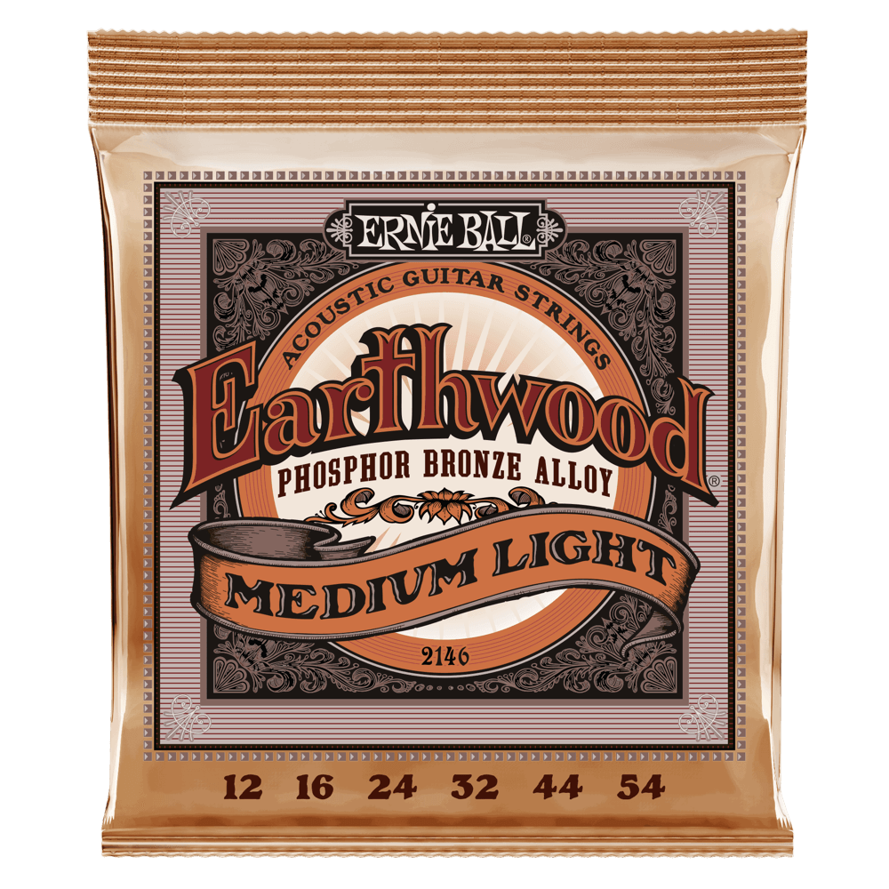 EARTHWOOD MEDIUM LIGHT PHOSPHOR BRONZE ACOUSTIC GUITAR STRINGS