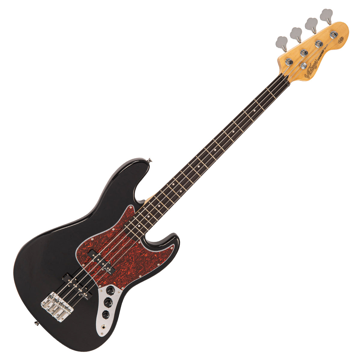 Vintage V49 Coaster Series Bass Guitar Pack ~ Boulevard Black