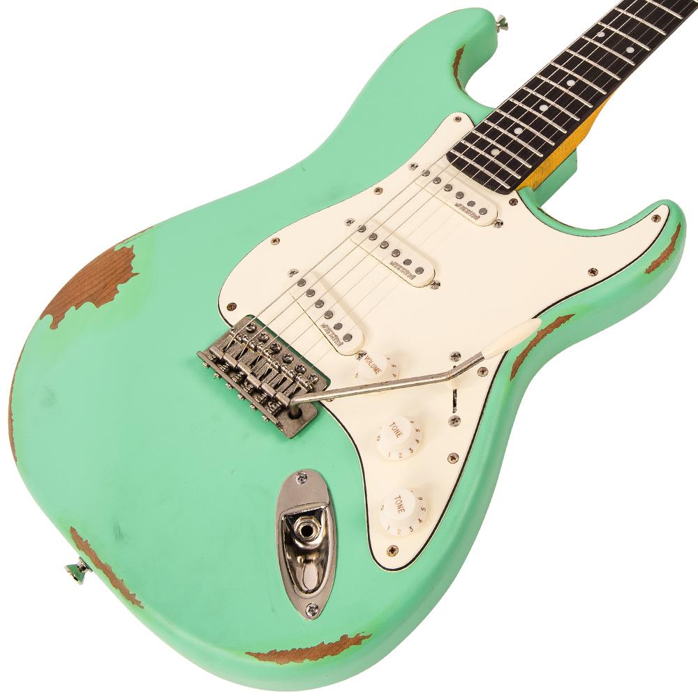 Vintage V6 ICON Electric Guitar ~ Distressed Ventura Green