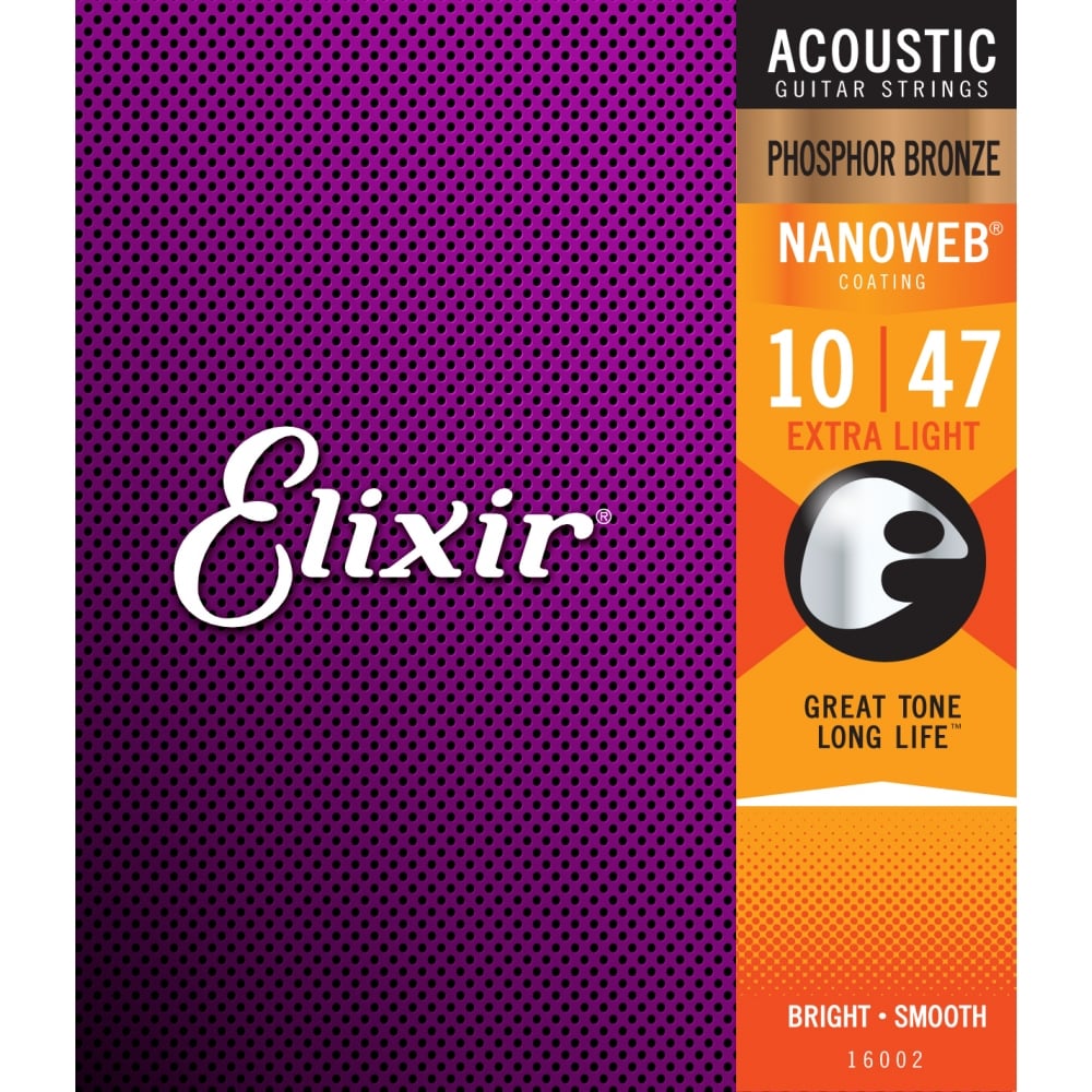 ELIXIR Nanoweb Phosphor Bronze 10 47 Acoustic Guitar Strings