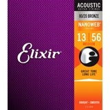 ELIXIR Nanoweb 80/20 Bronze 13-56 Acoustic Guitar Strings