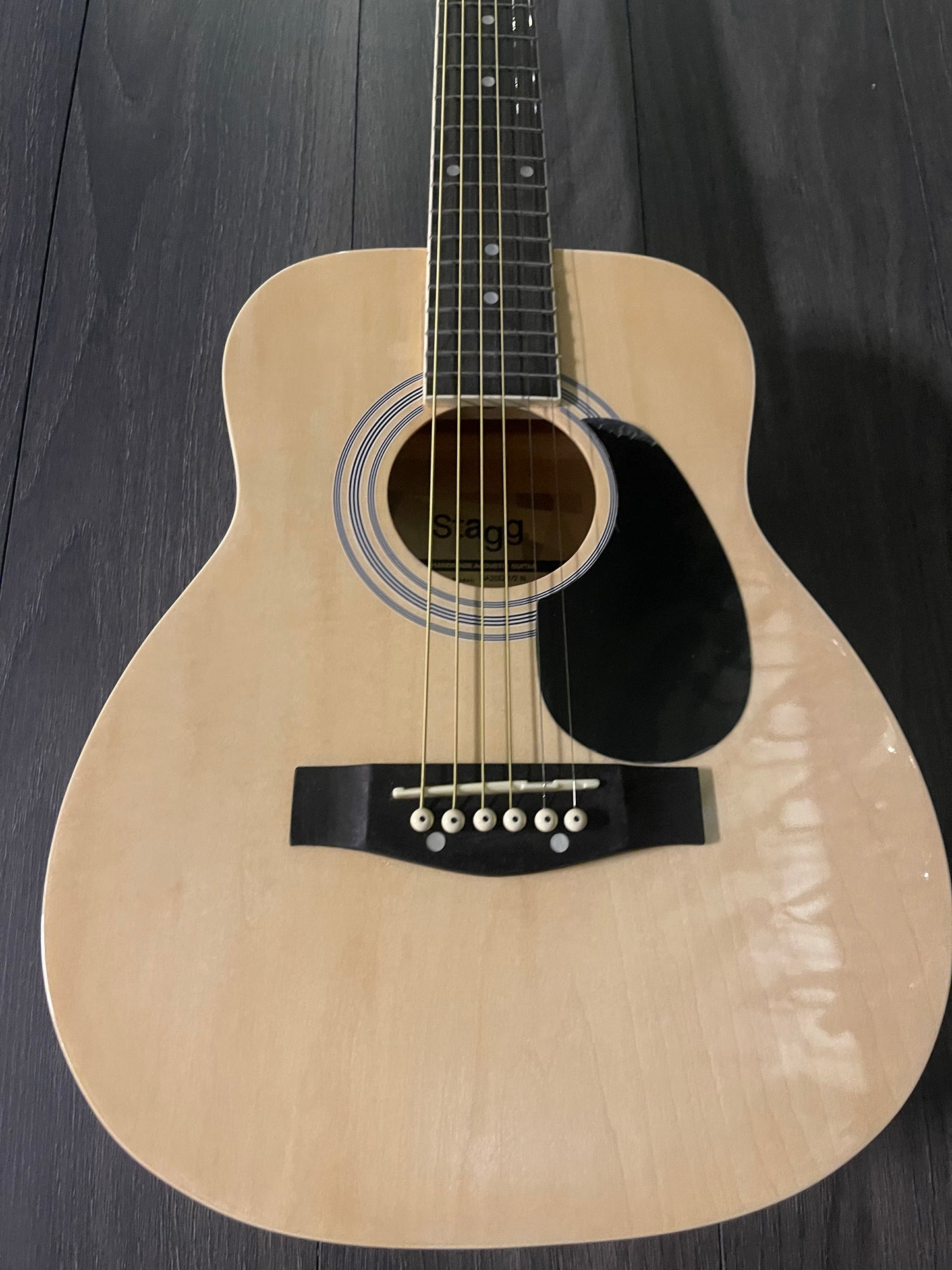Stagg SA20D 1/2 N 1/2 natural dreadnought acoustic guitar with basswood top