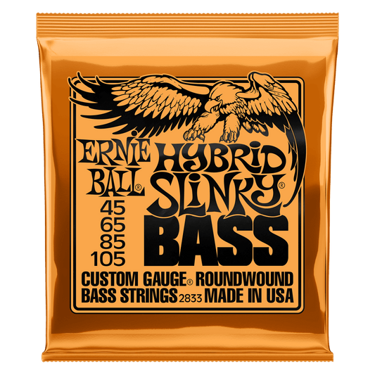 ERNIE BALL SUPER SLINKY ROUND WOUND ELECTRIC BASS STRINGS - 45-105 GAUGE