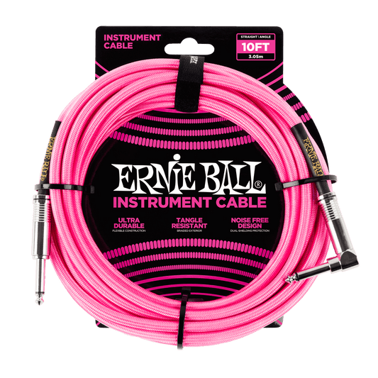 Ernie Ball Straight-Angle Braided  Instrument Cables