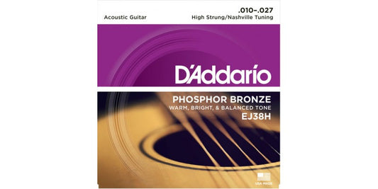 D'ADDARIO EJ38H Phosphor Bronze 10-27 High Strung/Nashville Tuning