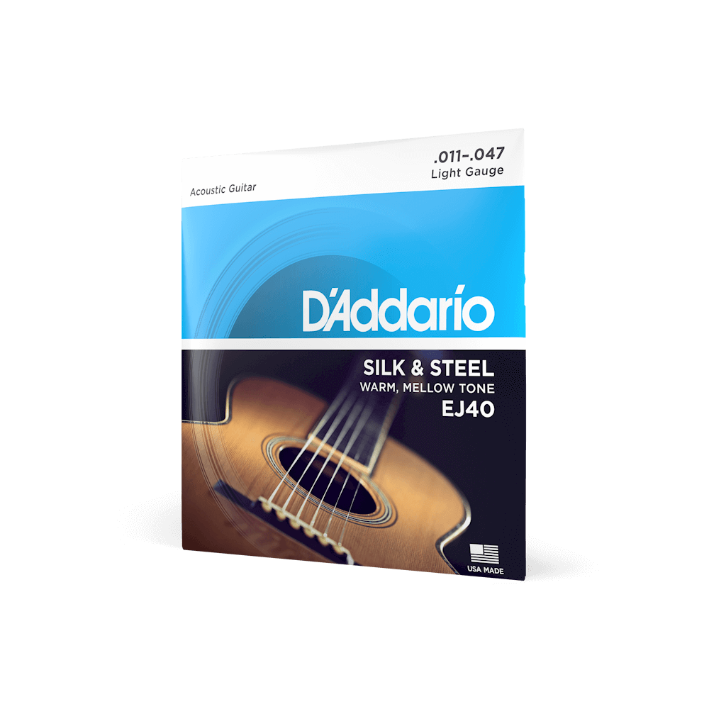 D'ADDARIO EJ40 Silk & Steel Acoustic Guitar Strings 11-47