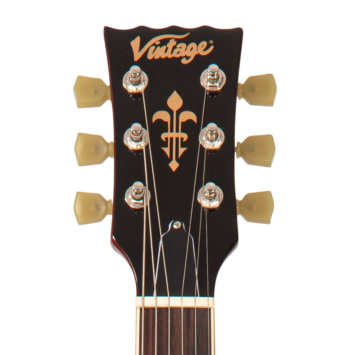 Vintage V100P ReIssued Electric Guitar ~ Natural Mahogany