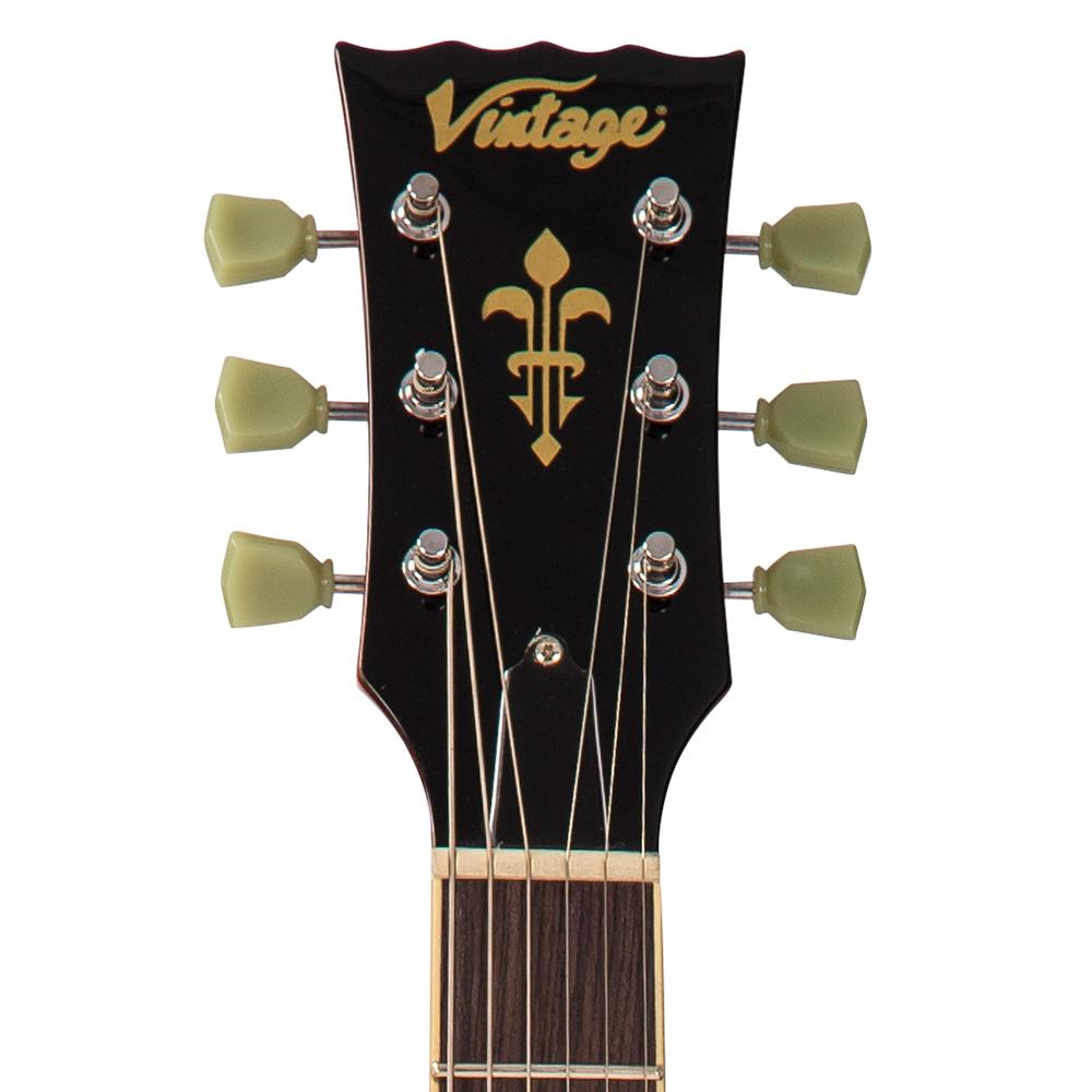 Vintage V100T ReIssued Electric Guitar ~ Flamed Thru Honeyburst