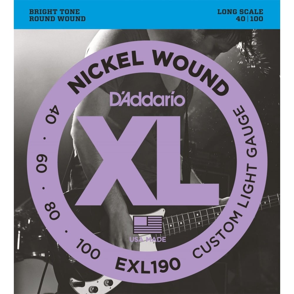 D'Addario Nickel Wound XL EXL190 40/100 Custom Light Long Scale Bass String
