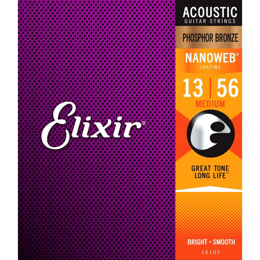 ELIXIR Nanoweb Phosphor Bronze 13-56 Acoustic Guitar Strings